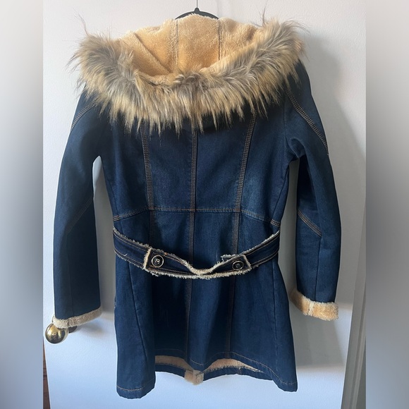 Denim Faux Fur Jacket - Picture 2 of 3